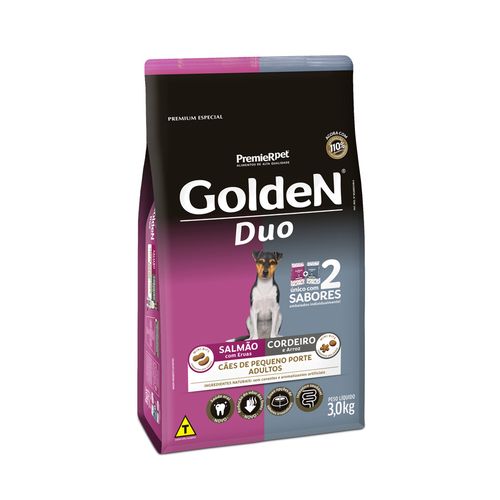 Racao-Golden-Duo-Caes-Adultos-Mini-Bits-Cordeiro-e-Arroz---Salmao-com-Ervas-_-Premier-Pet---3Kg- Racao-Golden-Duo-Caes-Adultos-Mini-Bits-Cordeiro-e-Arroz---Salmao-com-Ervas-_-Premier-Pet---3Kg-