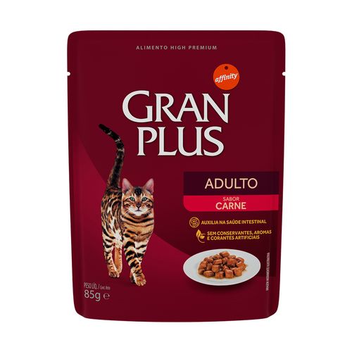 sache_racao_gran_plus_umida_sache_gatos_adulto_carne_85g sache_racao_gran_plus_umida_sache_gatos_adulto_carne_85g