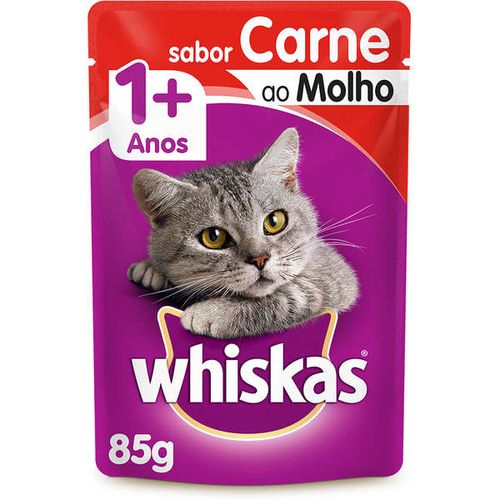 Racao_Umida_Whiskas_Sache_Carne_ao_Molho_para_Gatos_Adultos-85g Racao_Umida_Whiskas_Sache_Carne_ao_Molho_para_Gatos_Adultos-85g