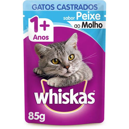 Racao_Umida_Whiskas_Sache_Peixe_ao_Molho_para_Gatos_Adultos_Castrados-85g Racao_Umida_Whiskas_Sache_Peixe_ao_Molho_para_Gatos_Adultos_Castrados-85g