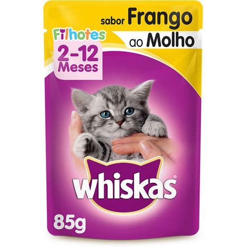 Racao_Umida_Whiskas_Sache_Frango_ao_Molho_para_Gatos_Filhotes-85g Racao_Umida_Whiskas_Sache_Frango_ao_Molho_para_Gatos_Filhotes-85g